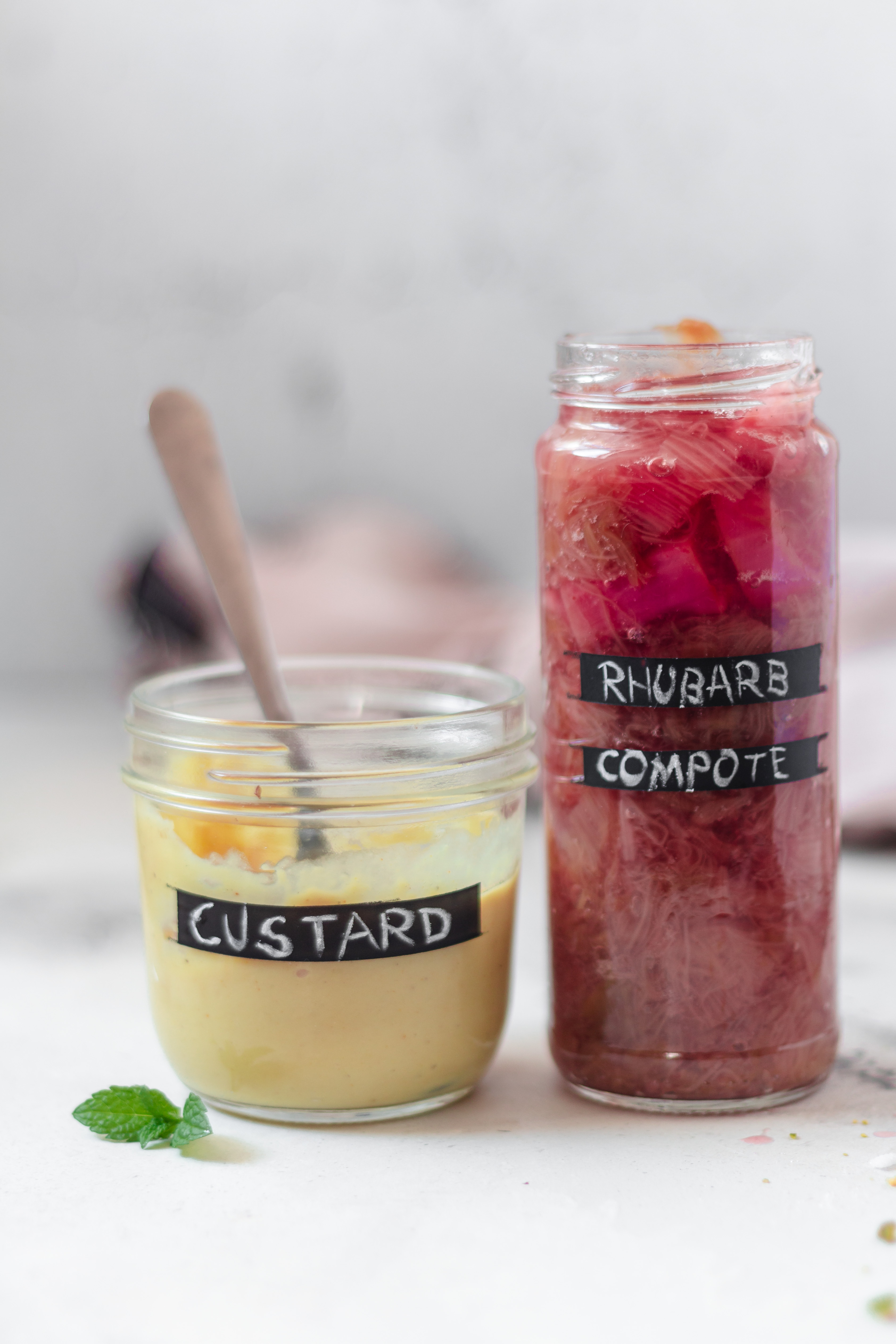 Rhubarb compote custard recipe