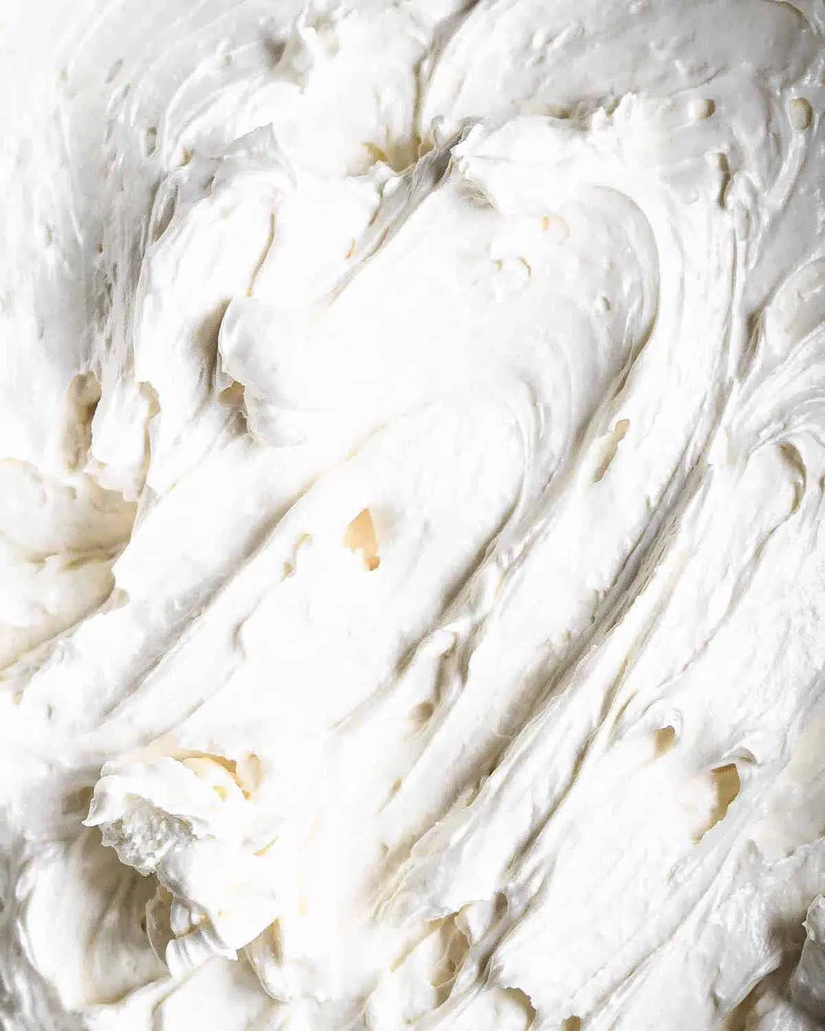 close up of vegan italian meringue frosting.
