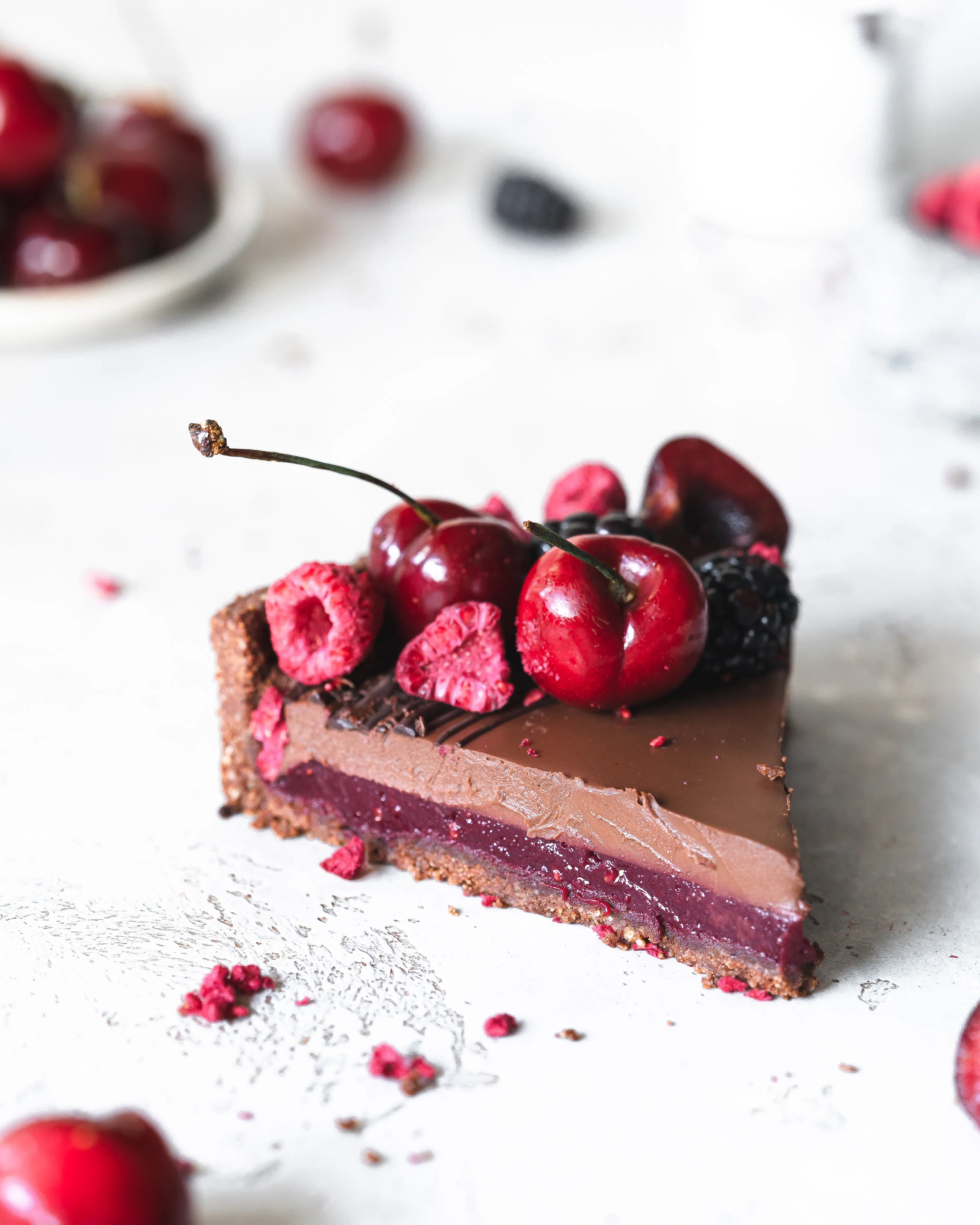 forest fruits chocolate tart