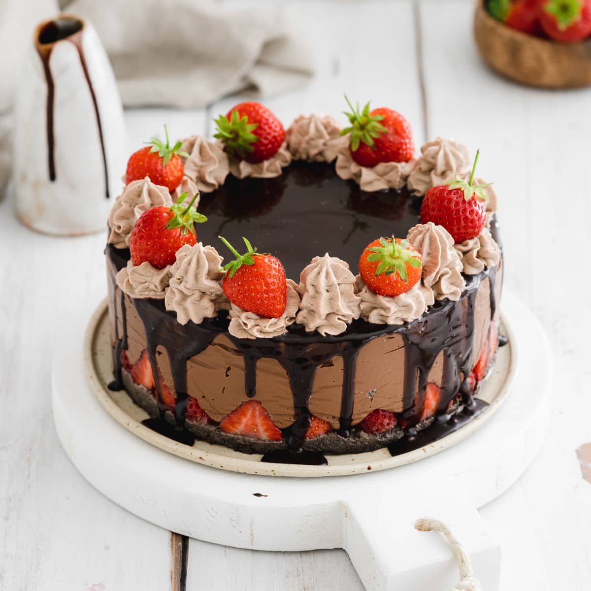 Gluten Free Chocolate Strawberry and Cream Cake | Lil' Cookie