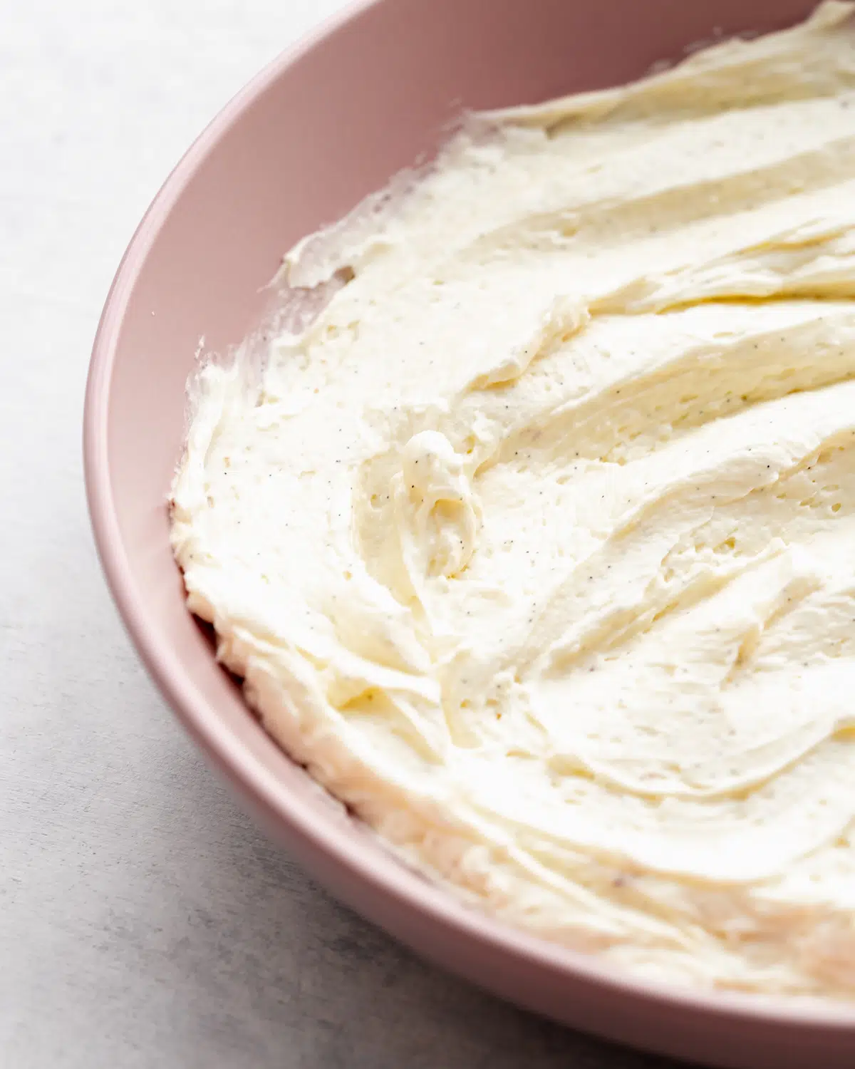 easy vegan cream cheese frosting in a bowl.