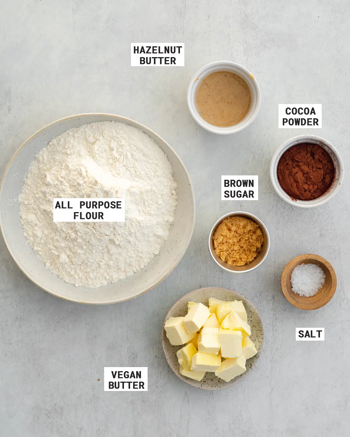ingredients to make nutella tart.