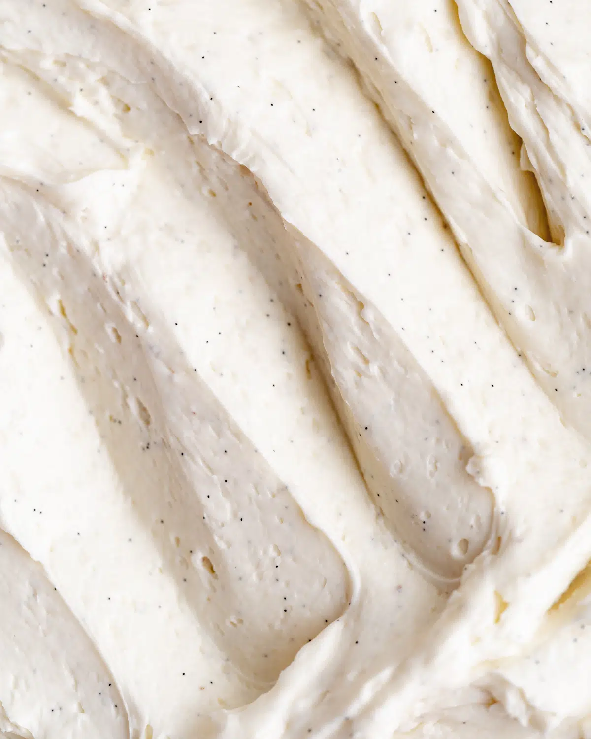 close up of dairy free cream cheese frosting.