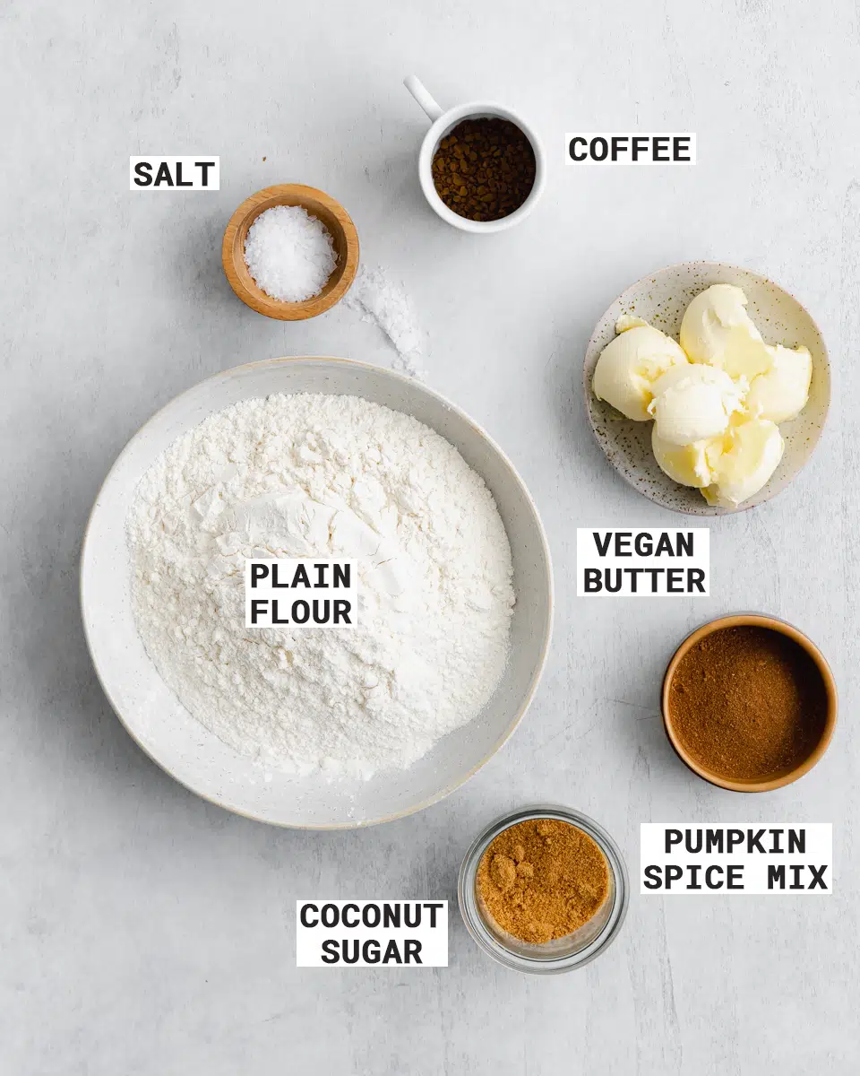 ingredients to make vegan pumpkin custard pie.