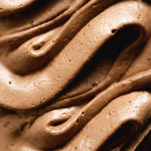 close up of vegan chocolate buttercream.