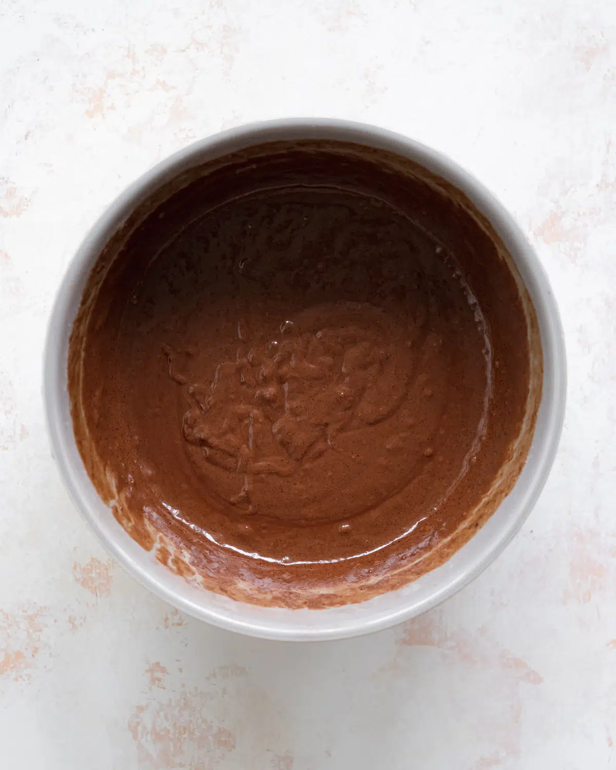 chocolate cake batter in a large bowl.