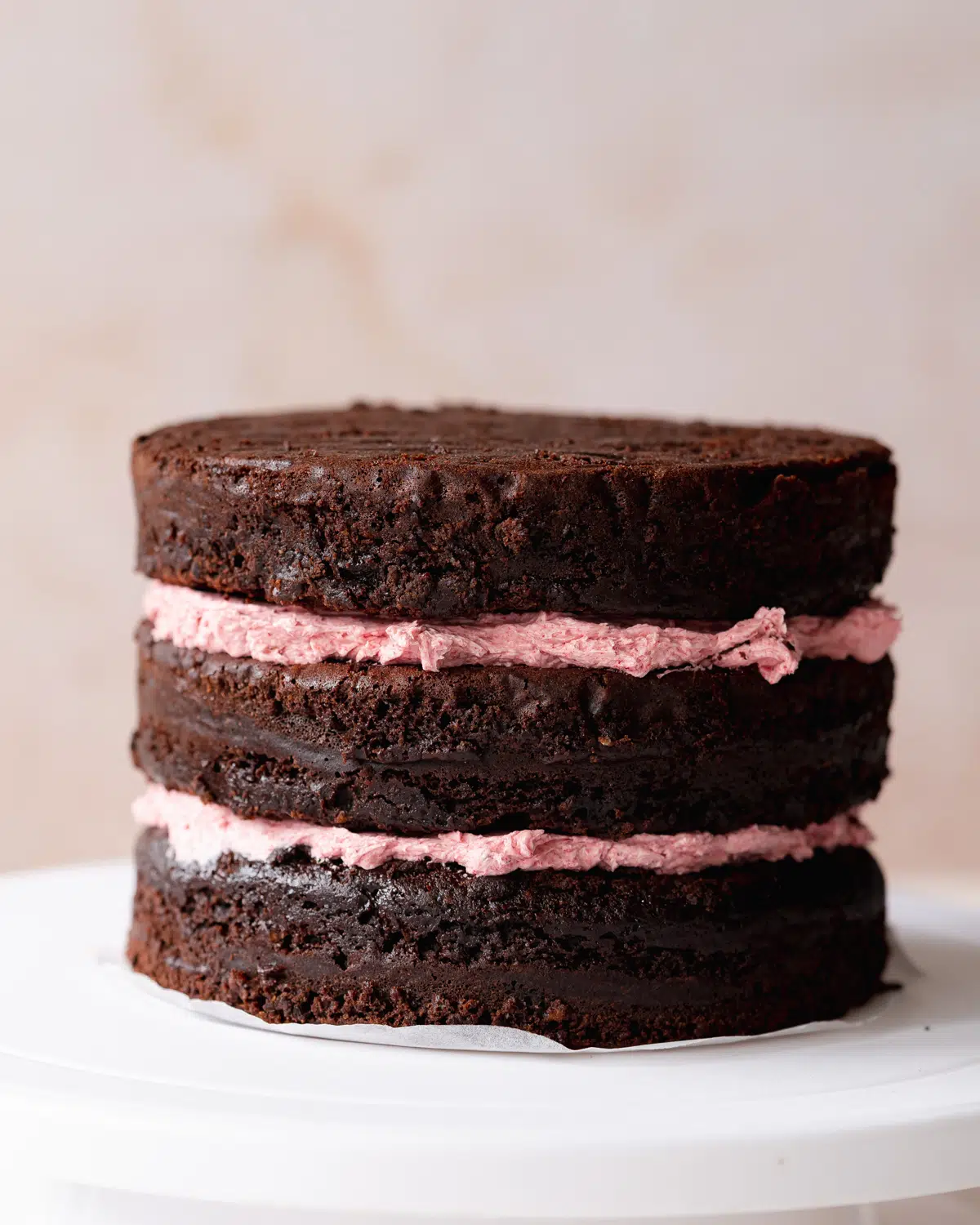 chocolate and raspberry layer cake.