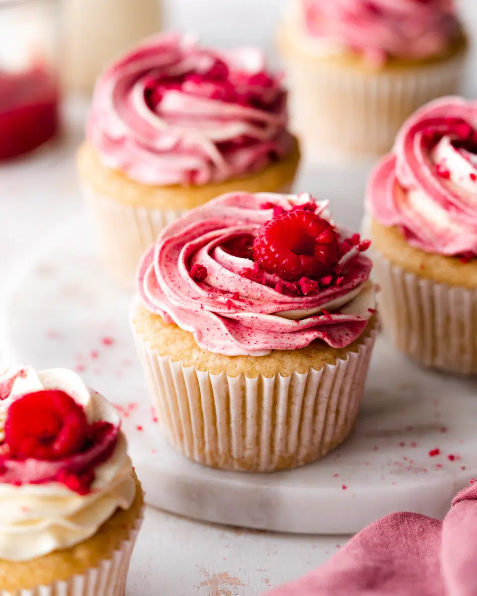 Vegan Raspberry and White Chocolate Cupcakes 