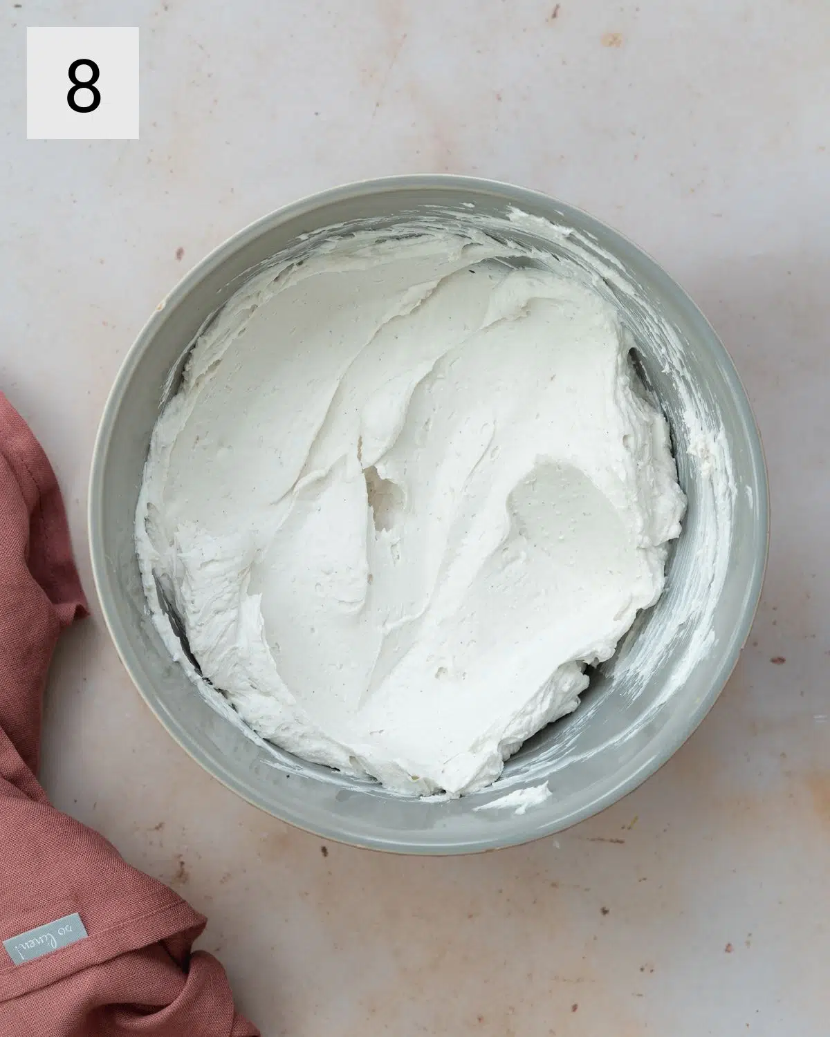 whipped coconut cream in a bowl.