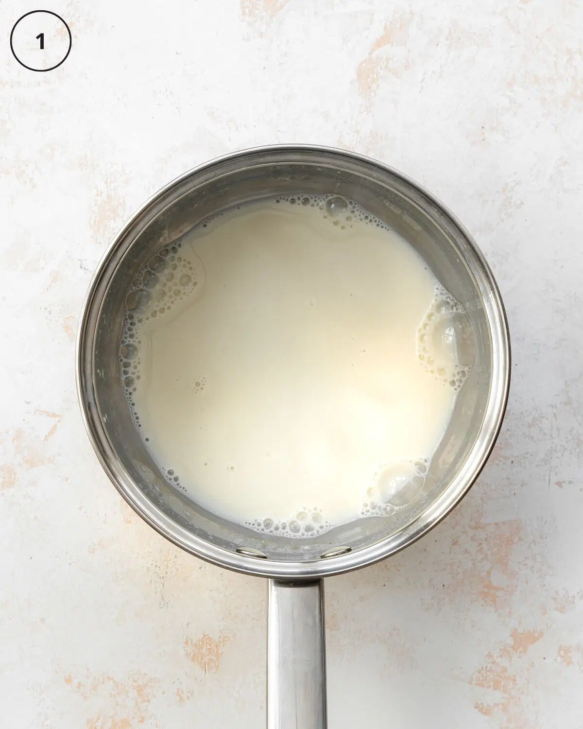 plantbased milk in a saucepan.