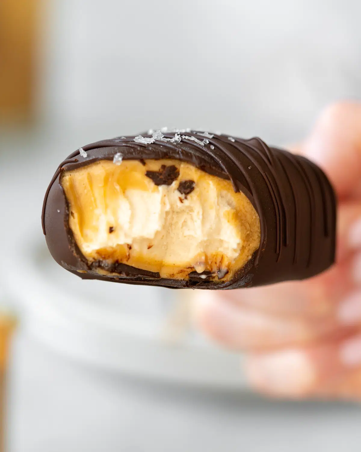 magnum ice cream bar with peanut butter.