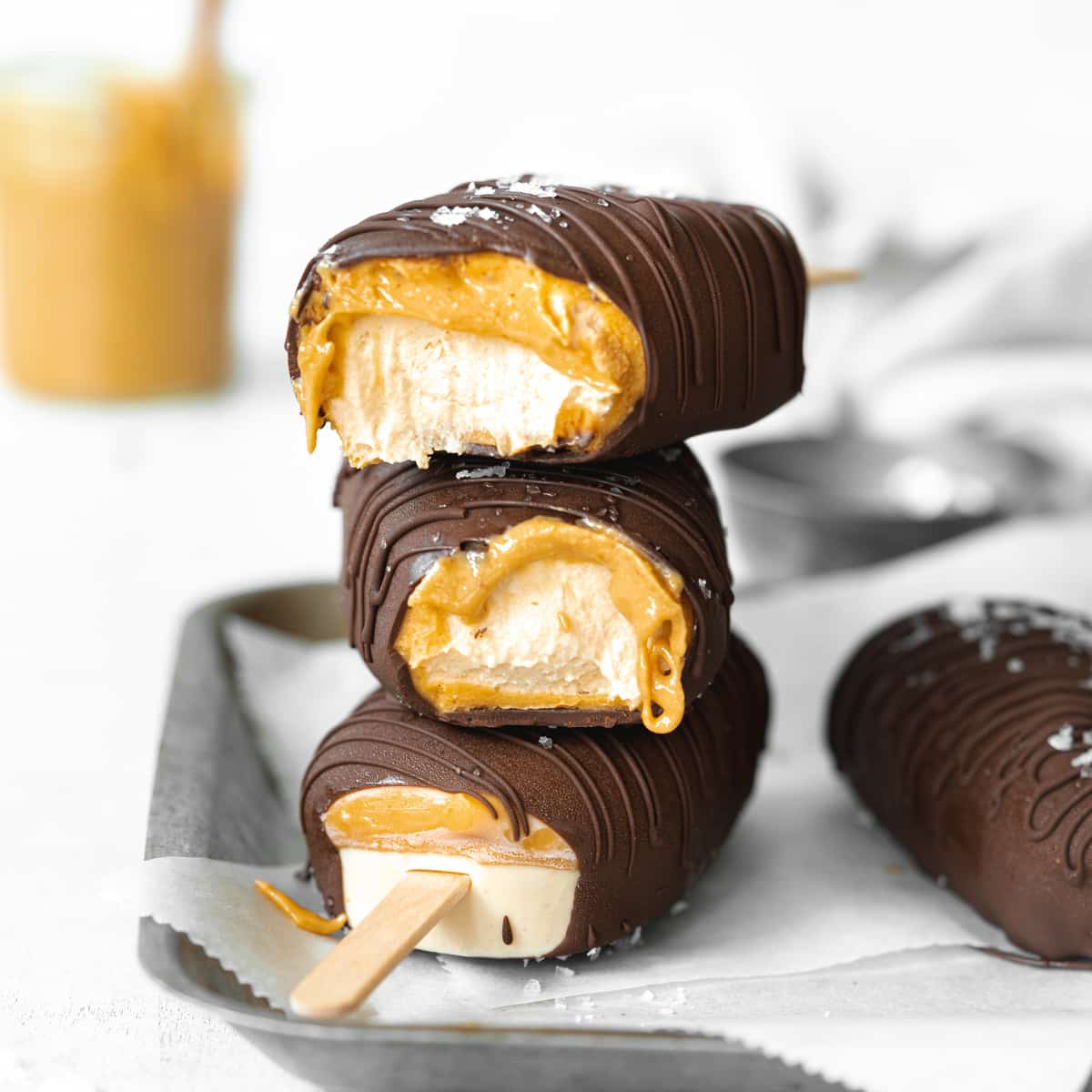 Peanut Butter Ice Cream Bars - Addicted to Dates