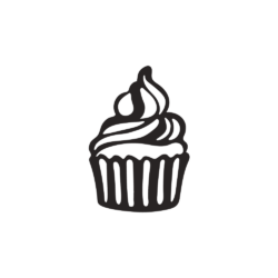 outline drawing of a cupcake