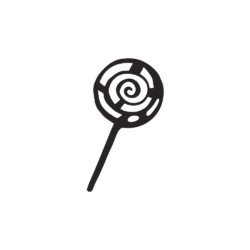 outline drawing of a lollipop.