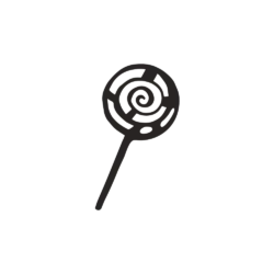 outline drawing of a lollipop.