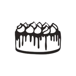 outline drawing of a slice of cake.