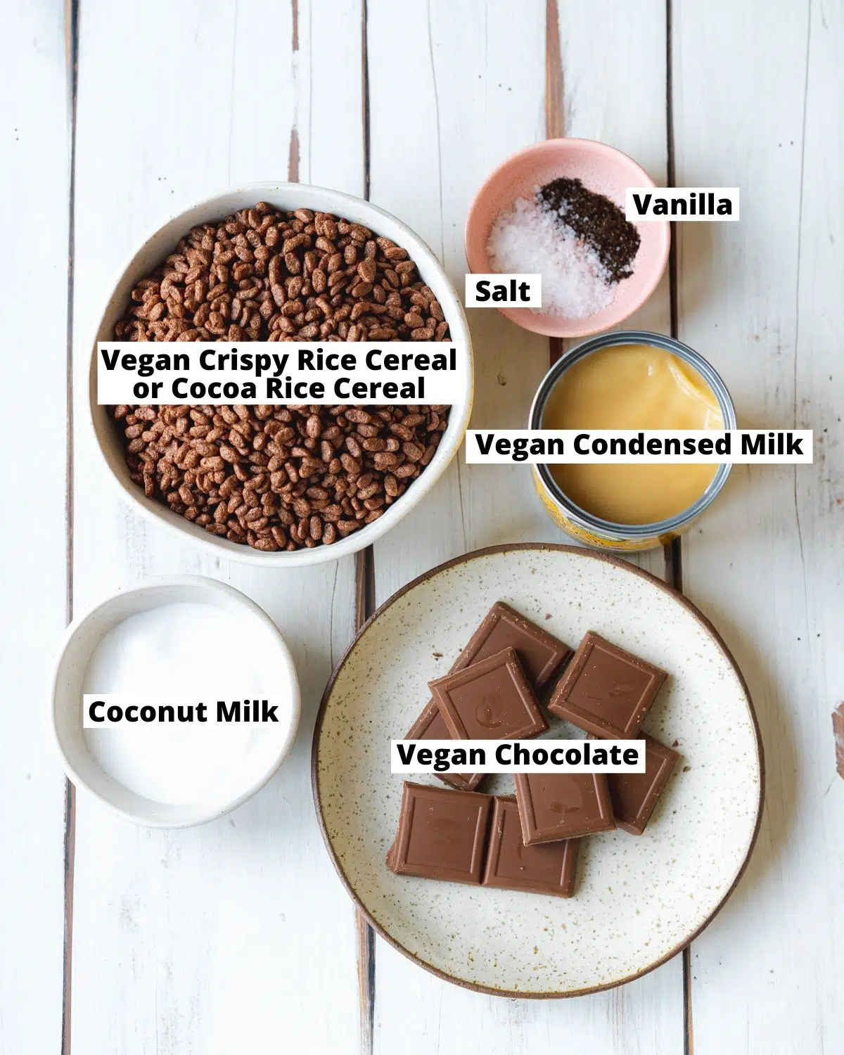 ingredients for homemade toffee crisps measured out in bowls.