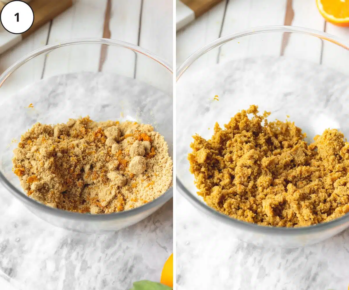 brown sugar and orange zest in a large mixing bowl.