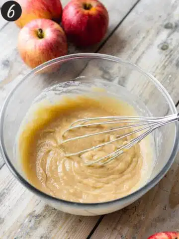 freshly made apple curd in a bowl with butter mixed through.