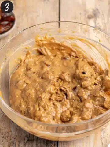 date and walnut loaf batter in a large mixing bowl.