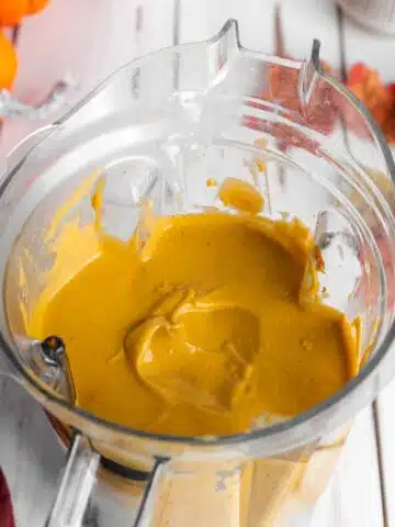 pumpkin cream cheese filling blended until smooth in a blender jug.